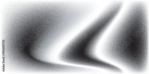 Wavy grain gradient texture. Black stippled flowing line background. Grunge noise dot work wallpaper for banner, poster, brochure. Undulate sandy backdrop with speckles, particles, granules. Vector