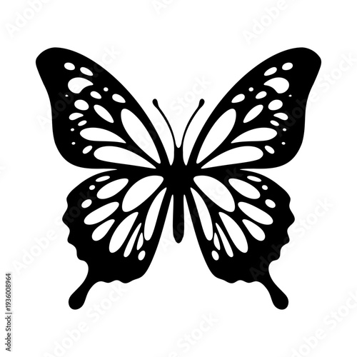 Papercut Butterfly Design with Delicate Wing Details, Butterfly Cut File Template for Laser Cutting and Craft Projects