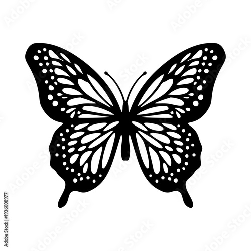Elegant butterfly cut template suitable for scrapbooking, invitations, decals, and layered papercraft creations.