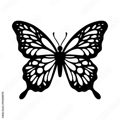 Elegant butterfly cut template suitable for scrapbooking, invitations, decals, and layered papercraft creations.