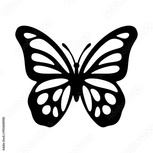 Decorative butterfly silhouette in clean vector style, perfect for digital downloads, DIY projects, and precision cutting machines.