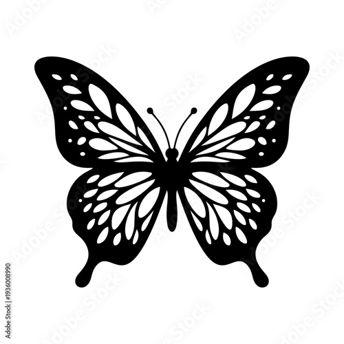Intricate papercut butterfly design featuring delicate wing details, ideal as a cut file for laser cutting, Cricut projects, and paper crafts.