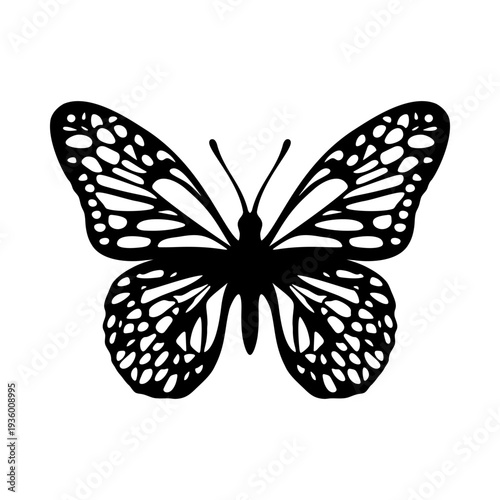Decorative butterfly silhouette in clean vector style, perfect for digital downloads, DIY projects, and precision cutting machines.