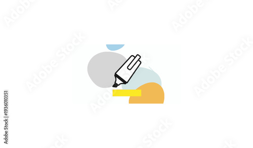 Highlighter Pen Icon on Stylish Background – Modern Vector Graphic