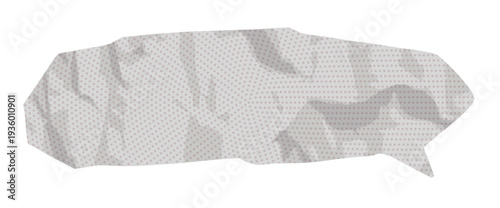 Cut paper speech bubble in oval shape with halftone texture