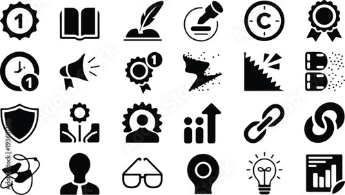 Set of 25 business icons vector
