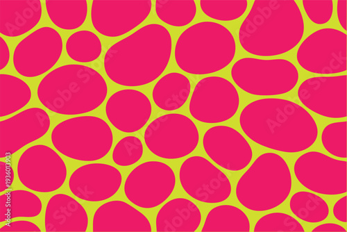 Wallpaper Mural Yellow Organic Blob Seamless Pattern on Blue Background Torontodigital.ca