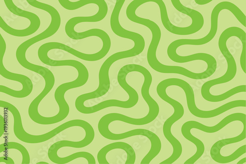 Wallpaper Mural A Groovy Energetic Retro Seamless Pattern Featuring Wavy Green Lines and Vibrant Colors Torontodigital.ca