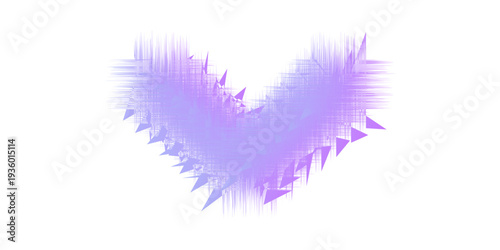 Glitchy purple heart on white background
