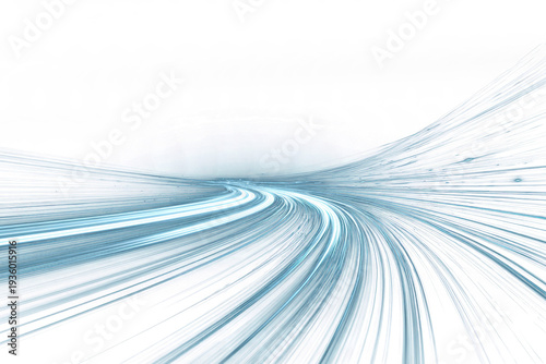 Abstract light trails swirling motion on transparent background dynamic futuristic glow