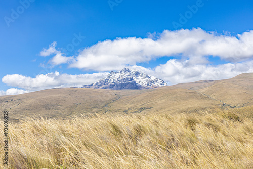Pichincha Province, Ecuador - February 5, 2026: The Sincholagua volcano is an inactive volcano located in the Andes Mountains. It is the 12th highest volcano in the country at 4,873 meters.
