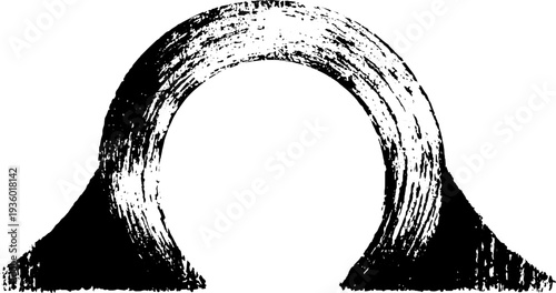 High contrast black and white rune symbol ink art - mystic and ancient design