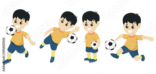 Set of soccer mascot designs.
