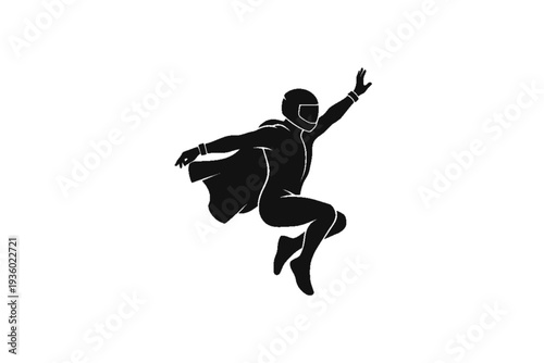 Daredevil in Silhouette: A silhouetted figure in racing gear takes flight, embodying speed, courage, and the thrill of the ride.