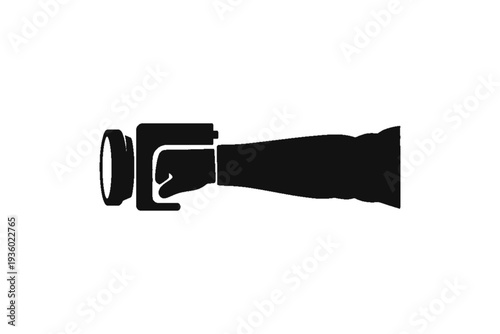 The Art of Capture: A silhouette of an arm and hand expertly wielding a camera, capturing the essence of photography and creative vision. 