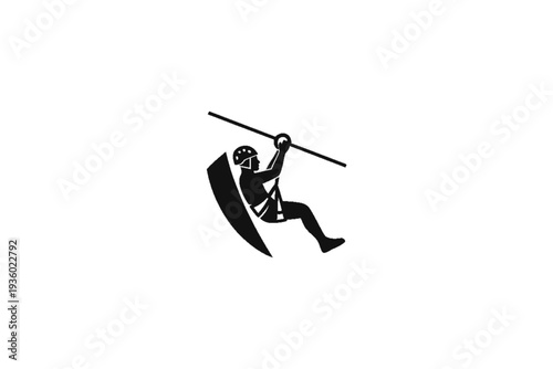 Zipline Adventure Icon: An illustration of a person enjoying a zipline adventure, symbolizing excitement and thrills.