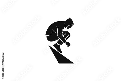 Silhouette in Action: A dynamic silhouette of a person in the midst of a snowboarding trick, exhibiting skill and grace against a backdrop of the slope. 