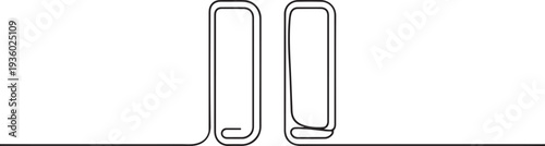 Pause icon in continuous line drawing style. Line art of pause button. Vector illustration. one line Icon drawing