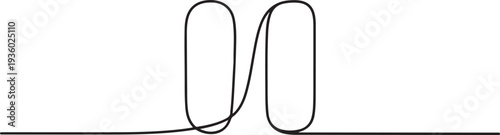 Pause icon in continuous line drawing style. Line art of pause button. Vector illustration. one line Icon drawing