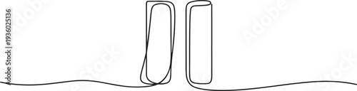 Pause icon in continuous line drawing style. Line art of pause button. Vector illustration. one line Icon drawing