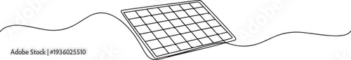 Continuous one line drawing of solar panel. Single line drawing illustration of renewable energy solar panel. Green energy concept. one line Icon drawing