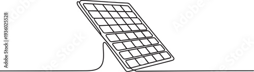 Continuous one line drawing of solar panel. Single line drawing illustration of renewable energy solar panel. Green energy concept. one line Icon drawing