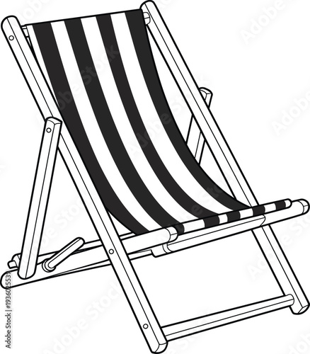Beach Lounge Chair Vector Illustration for Summer Vacation Travel Relaxation Concept with Seaside Resort Furniture and Tropical Holiday Design Element