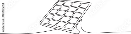 Continuous one line drawing of solar panel. Single line drawing illustration of renewable energy solar panel. Green energy concept. one line Icon drawing