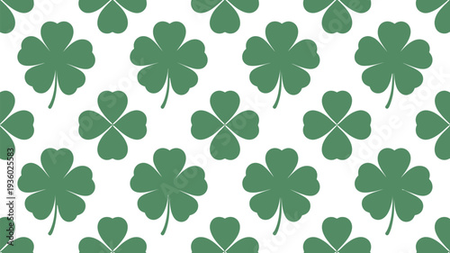 Lucky green shamrocks on white background for St. Patrick's Day