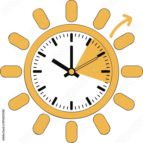 Spring forward and fall back concept in flat style, change clock forward and back one hour, Daylight Saving Time web vector
