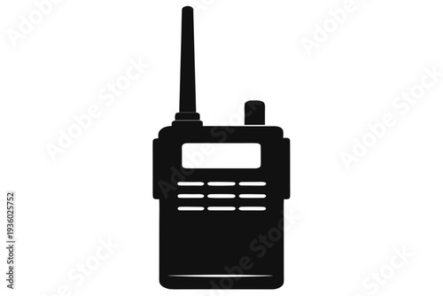 Walkie talkie silhouette vector, Walkie talkie black icon, Walkie talkie black symbol.
