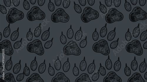 Hand drawn pears and leaves on dark background for design