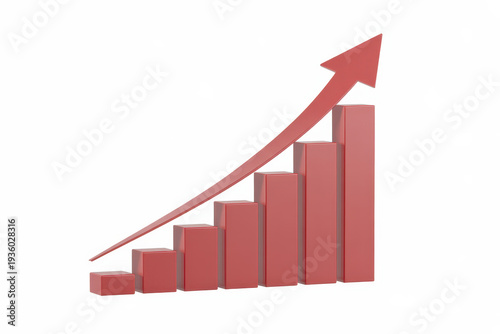 Red 3D bar graph with upward arrow on white background Free Download Red 3D bar graph with upward arrow on white background - GFXLoad