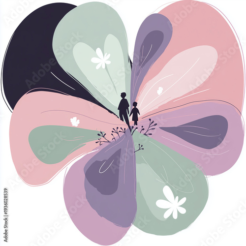 Flat naive illustration of a single giant heart, suitable for Valentine's Day, love concepts, or romantic designs.