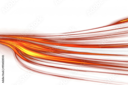 Fiery light trails moving fast across transparent background abstract energy motion