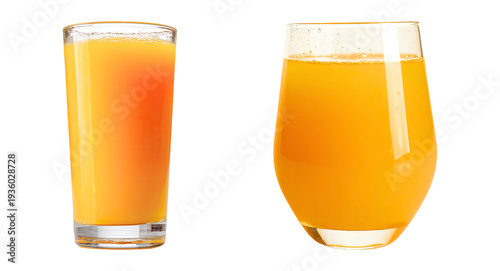 Foto Refreshing orange juice in a glass with splash isolated PNG, healthy drink on tr