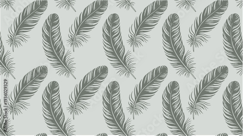 Elegant gray feather pattern on soft background for design