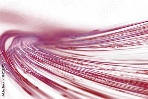 Abstract flowing lines with bright light streaks motion effect in pink and purple tones