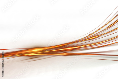 Dynamic light streaks in orange and gold, abstract motion background with glowing trails
