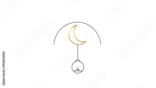 Elegant Moonlight Pendant Design, Modern Aesthetic, Minimalist Style, Graphic Art, Digital Illustration