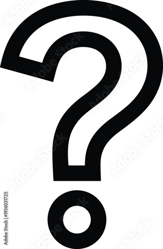 Question Mark Symbol Vector Illustration Bold Interrogation Icon Isolated on White Background for FAQ Design, Inquiry Concept, Help Support Sign and Information Graphic