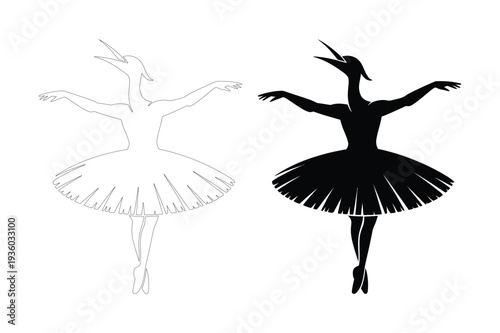 Ballet Dancer Silhouette: Swan Lake Elegance