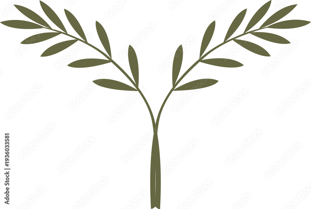 Obraz premium Olive Branches for Palm Sunday and Holy Week Celebration Illustration