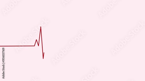 Clean 4K animation of red pulse line heartbeat on white background. Professional medical visual for healthcare presentations, fitness technology promos, educational videos health. High quality footage