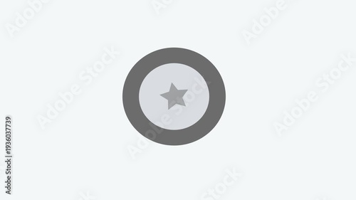Dynamic 4K animation of gray circular wheel with a star rotating on white. Download icon perfect for tech-related video transitions, app loading screens, and digital presentations.