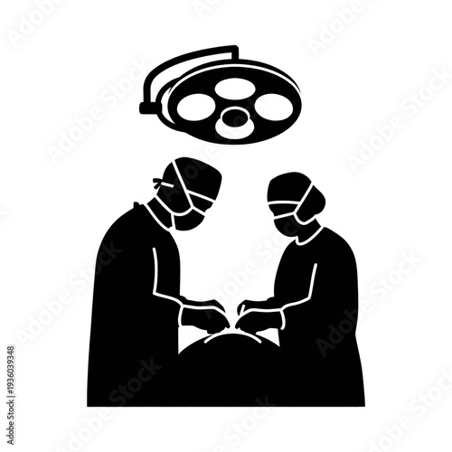 Surgeons Performing Operation in Hospital Theater.