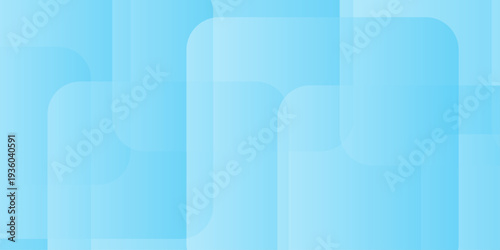 Abstract light blue background with transparent overlapping rounded squares and copy space
