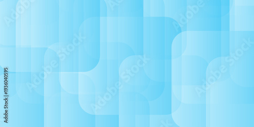 Abstract light blue background with transparent overlapping rounded squares and copy space