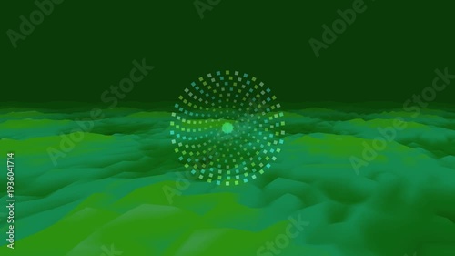 Green Dot Spiral Motion Graphic Animation.