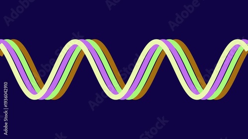 Multicolored Wavy Line on Dark Background.